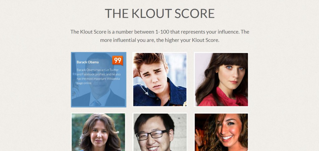 Screenshot Klout Score